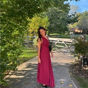 ASOS One-Shoulder Burgundy Dress